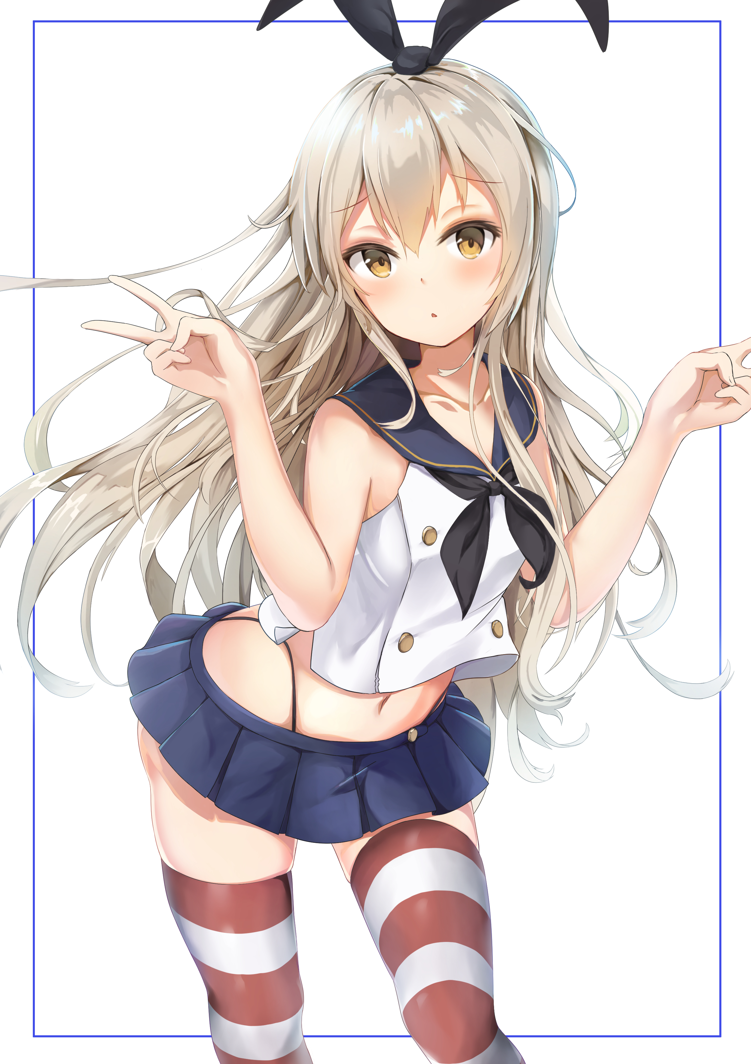 Nighttsound Kantai Collection Shimakaze Kancolle Thighhighs Thong Yande Re